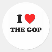 I Love The Gop Round Sticker