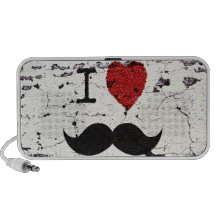 I Love the Mustache Rustic Custom iPhone Speakers