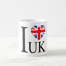 I Love the UK Great Britain Flag Heart Mug