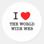 I Love The World Wide Web Round Sticker