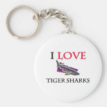 I Love Tiger Sharks Key Chain