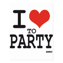 i love to party postcard