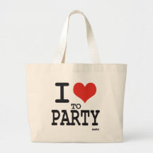i love to party tote bag