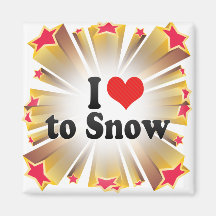 I Love to Snow Magnet