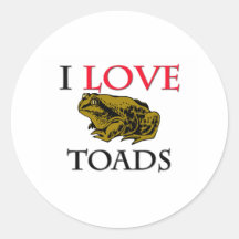 I Love Toads Stickers