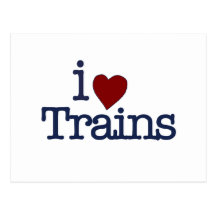 I Love Trains Postcards