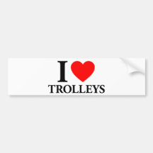 I Love Trolleys Bumper Sticker
