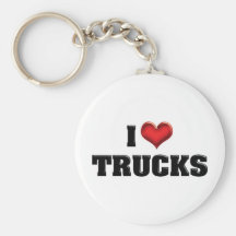 I Love Trucks Keychain
