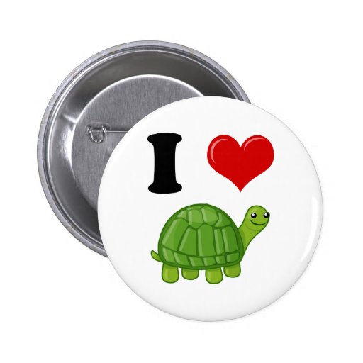 I Love Turtles Button