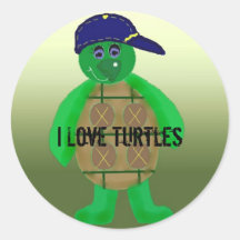 I Love Turtles Stickers