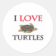I Love Turtles Stickers