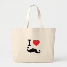 I Love twirly moustache Bag