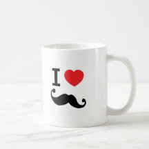 I Love twirly moustache Mug