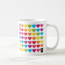 I love U (infinity) Rainbow Mugs
