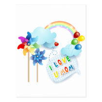 I love U mom postcards