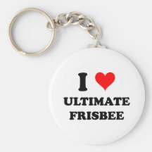 I Love Ultimate Frisbee Keychain