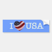 I Love USA Bumper Sticker