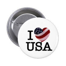 I Love USA Button