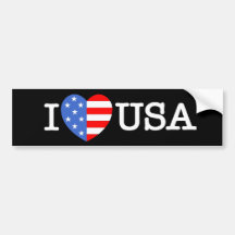 I Love USA (Stars n Stripes) Bumper Stickers