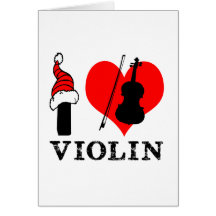 I Love Violin Design Greeting Card