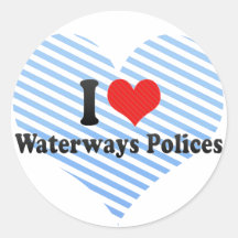 I Love Waterways Polices Stickers