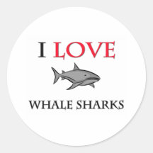 I Love Whale Sharks Stickers