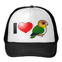 I Love White-bellied Parrots Mesh Hats