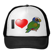I Love White-crowned Parrots Hat