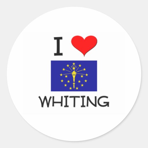 I Love WHITING Indiana Round Stickers
