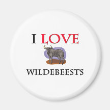 I Love Wildebeests Magnets