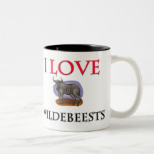 I Love Wildebeests Mugs