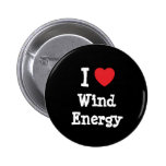 I love Wind Energy heart custom personalised Pinback Button