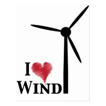 i love wind energy postcard