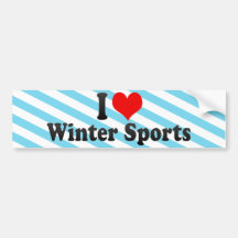 I Love Winter Sports Bumper Sticker