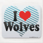 I Love Wolves Mouse Pads
