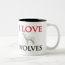 I Love Wolves Mugs