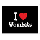 I love Wombats heart custom personalised Post Card