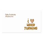 I Love Wood Turning Wooden Heart Business Cards