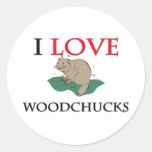 I Love Woodchucks Round Stickers