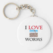 I Love Worms Keychains