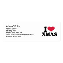 I love xmas christmas business card templates