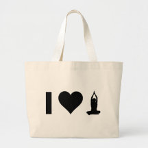 I Love Yoga Tote Bags