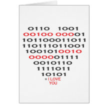 I love you Binary Heart Cards