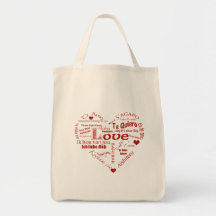 I Love You-Many Languages+Hearts Bags