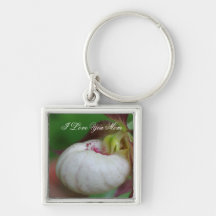 I Love You Mum Lady Slipper Flower Keychain