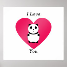 I love you panda posters