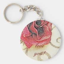 I love You Rose Keychain