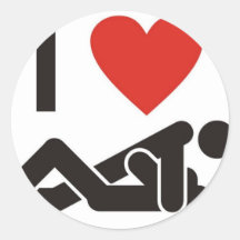 I Love You Round Stickers