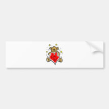 I Love You Teddy Bear Valentine Bumper Sticker