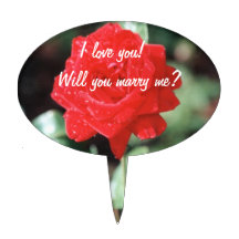 I love you! Will you marry me? Cake Pick